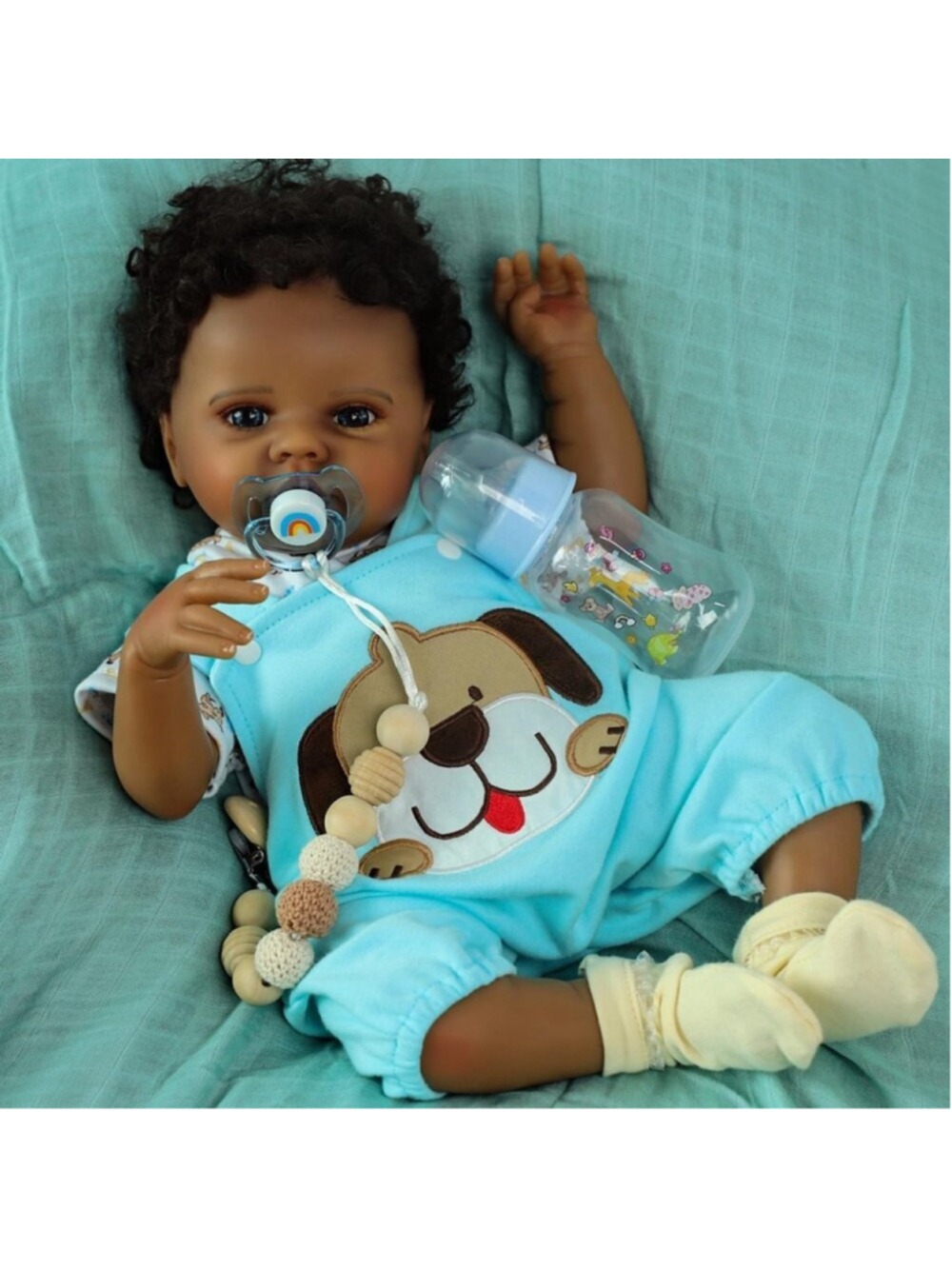 Realistic Reborn Baby Boy Black 20 Inch African American Lifelike Newborn